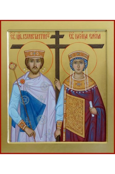 Икона Константин и Елена Равноапостольные писаная, арт ИР-1351