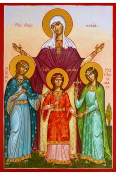 Икона Вера, Надежда, Любовь и мать их София писаная, арт ИР-1354