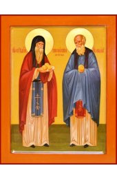 Икона Спиридон и Никодим просфорники писаная, арт ИР-1355