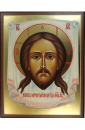 Икона Спас Нерукотворный 13 на 16 рукописная, арт ИРГ-915