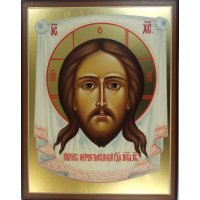 Икона Спас Нерукотворный 13 на 16 рукописная, арт ИРГ-915