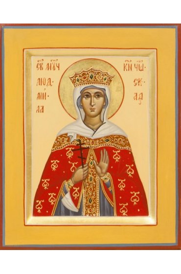 Икона Людмила Чешская писаная, арт ИР-0399