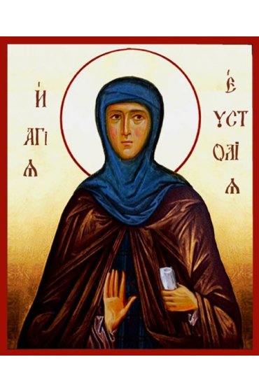 Икона Евстолия Константинопольская Преподобная писаная, арт ИР-1326