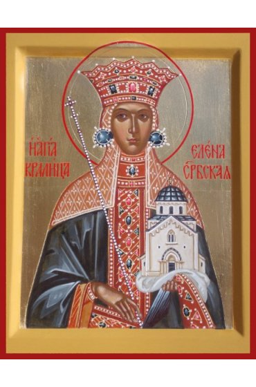 Икона Елена Сербская Преподобная писаная, арт ИР-1330