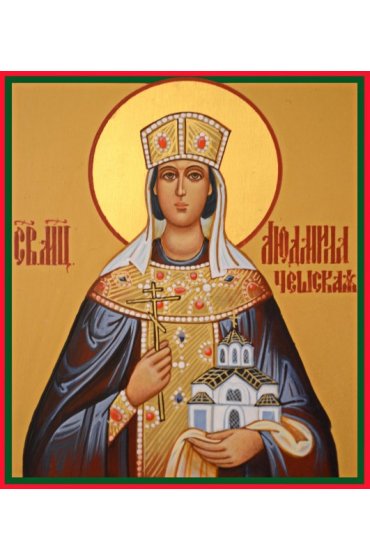 Икона Людмила Чешская Мученица писаная, арт ИР-1421