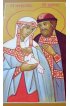 Икона Петр и Феврония Муромские 16 на 21 см рукописная, арт ИБР-05