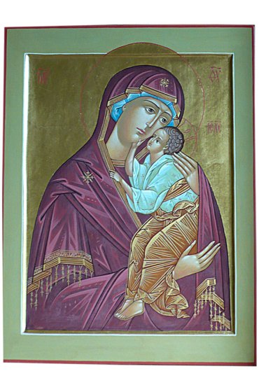 Икона Божией Матери Ярославская рукописная, арт ИРЕ-007