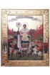 Икона Александр Невский с предстоящими рукописная, арт ИРГ-097