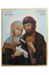Икона Петр и Феврония с голубем размер 15 на 18 см рукописная, масло, арт ИРГ-139