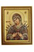 Икона Божией Матери Семистрельная 13 на 16 см ковчег рукописная, арт ИРГ-143
