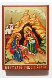 Икона Рождество Христово писаная 8,5 на 6 см, арт ИРГ-189