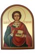 Икона Пантелеймон Целитель 10 на 13 см рукописная, арт ИРГ-207