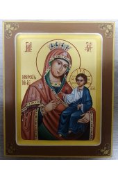 Икона Божья Матерь Иверская 13 на 17 см рукописная в ковчеге, арт ИРГ-852