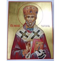 Икона Николай Чудотворец 22 на 28 см рукописная на сусальном золоте, арт ИРГ-906