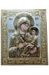 Икона Тихвинская Божья Матерь рукописная в окладе, арт ИРГ-067