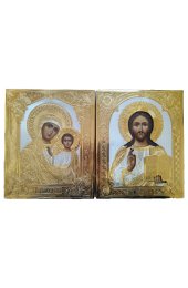 Венчальная пара Спаситель и Божья Матерь Казанская 15 х 18 см, арт ИРГ-118
