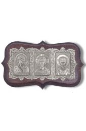 Икона дорожная в машину Богородица Спаситель Николай Чудотворец, арт прП-1631