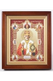 Икона Николай Чудотворец с клеймами 20*18 см арт скИ-013