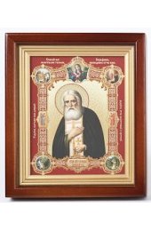 Икона Серафим Саровский с клеймами 20*18 см арт скИ-016