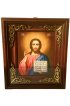 Икона Господь Вседержитель в киоте под стеклом 23,5 на 20,5 см, арт КИоИ-04