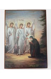 Икона Явление Святой Троицы Александру Свирскому (копия старинной), арт STO-352