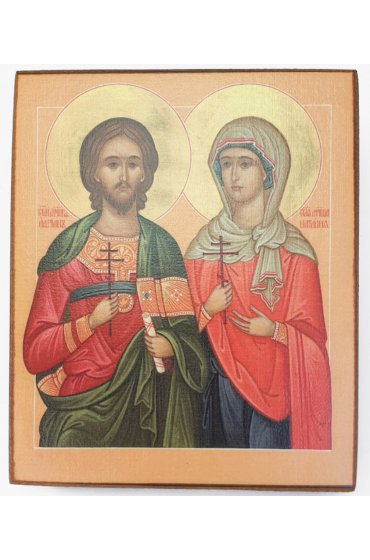 Икона Адриан и Наталья Никомидийские (копия старинной), арт STO-608