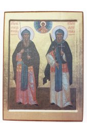 Икона Александр Пересвет и Андрей Ослябля (копия старинной), арт STO-652