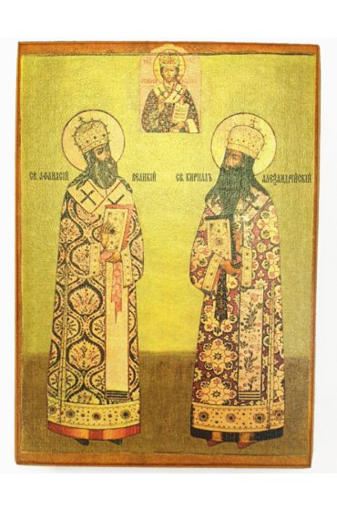 Икона Афанасий Великий и Кирилл Александрийский (копия старинной), арт STO-915