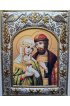 Икона Петр и Феврония 14x18 в серебряном окладе, арт вк-1089