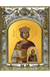 Икона Феодора Цареградская 14x18 в серебряном окладе, арт вк-1042