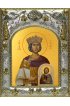 Икона Феодора Цареградская 14x18 в серебряном окладе, арт вк-1042