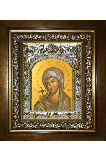 Икона Параскева-Петка Сербская, 14x18 см, в деревянном киоте 20х24 см, арт вк-1070