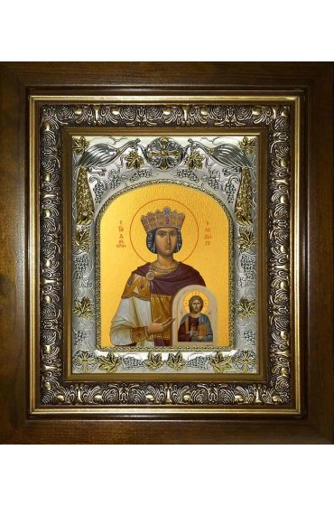 Икона Феодора Цареградская, 14x18 см, в деревянном киоте 20х24 см, арт вк-1081