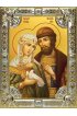 Икона Петр и Феврония серебро 18 х 24 со стразами, арт вк-1094