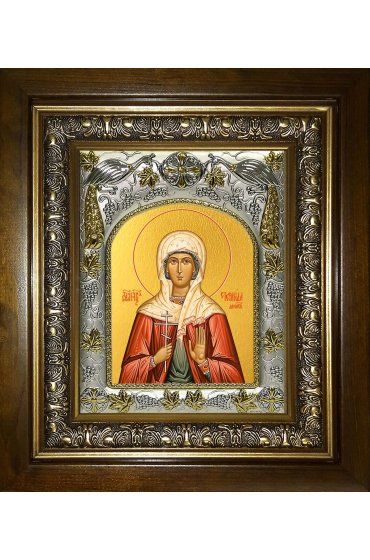Икона Стефанида мученица, 14x18 см, в деревянном киоте 20х24 см, арт вк-1115