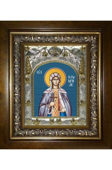 Икона Олимпиада Константинопольская, 14x18 см, в деревянном киоте 20х24 см, арт вк-1116