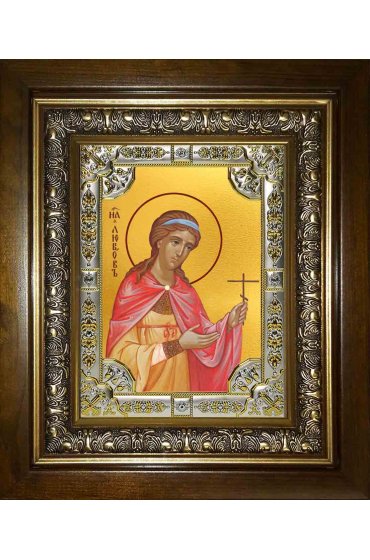 Икона Любовь мученица, 18x24 см, со стразами, в деревянном киоте, арт вк-1184