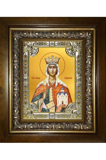 Икона Людмила мученица, 18x24 см, со стразами, в деревянном киоте, арт вк-1193