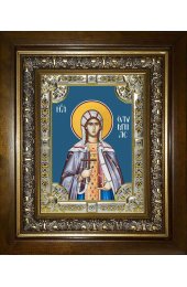 Икона Олимпиада Константинопольская, 18x24 см, со стразами, в деревянном киоте, арт вк-1198