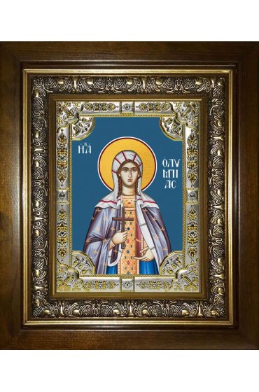 Икона Олимпиада Константинопольская, 18x24 см, со стразами, в деревянном киоте, арт вк-1198