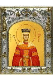 Икона Елена Сербская 14x18 в серебряном окладе, арт вк-1212
