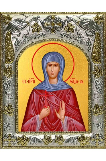 Икона Ия мученица 14x18 в серебряном окладе, арт вк-1249
