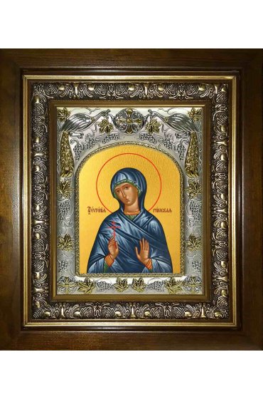 Икона Евгения Римская, 14x18 см, в деревянном киоте 20х24 см, арт вк-1288