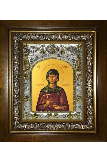 Икона Ирина Каппадокийская, 14x18 см, в деревянном киоте 20х24 см, арт вк-1290