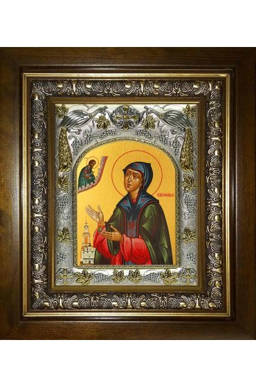 Икона Евфросиния Суздальская, 14x18 см, в деревянном киоте 20х24 см, арт вк-1300