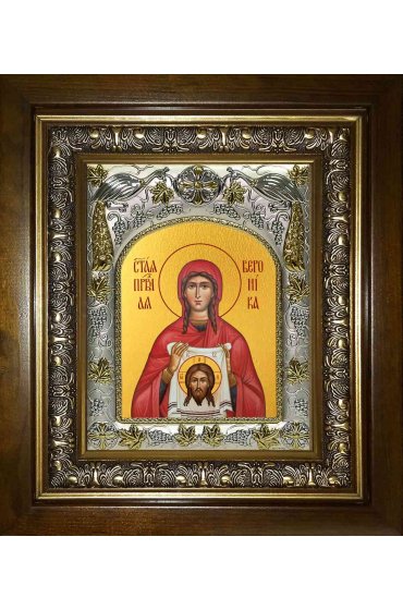 Икона Вероника праведная, 14x18 см, в деревянном киоте 20х24 см, арт вк-1307