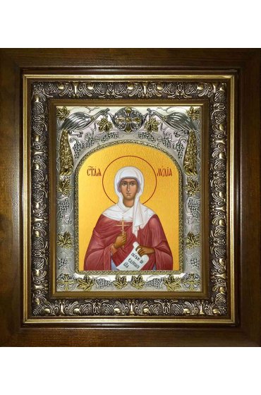 Икона Лидия мученица, 14x18 см, в деревянном киоте 20х24 см, арт вк-1309