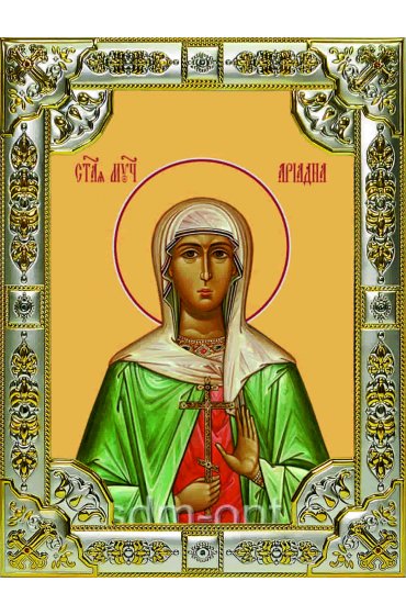 Икона Ариадна Промисская серебро 18 х 24 со стразами, арт вк-1317