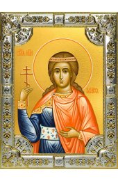 Икона Василисса Никомидийская серебро 18 х 24 со стразами, арт вк-1330