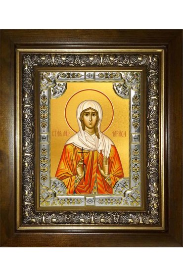 Икона Лариса Готфская, 18x24 см, со стразами, в деревянном киоте, арт вк-1372